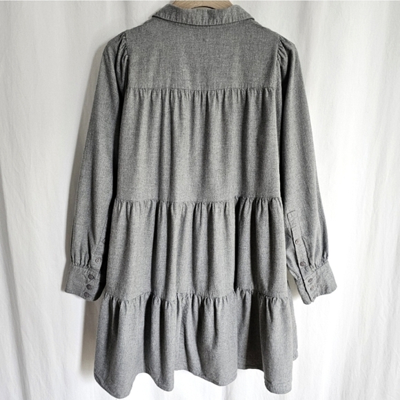 🇪🇦 Zara Grey Tiered Mini Shirt Dress - Picture 7 of 16